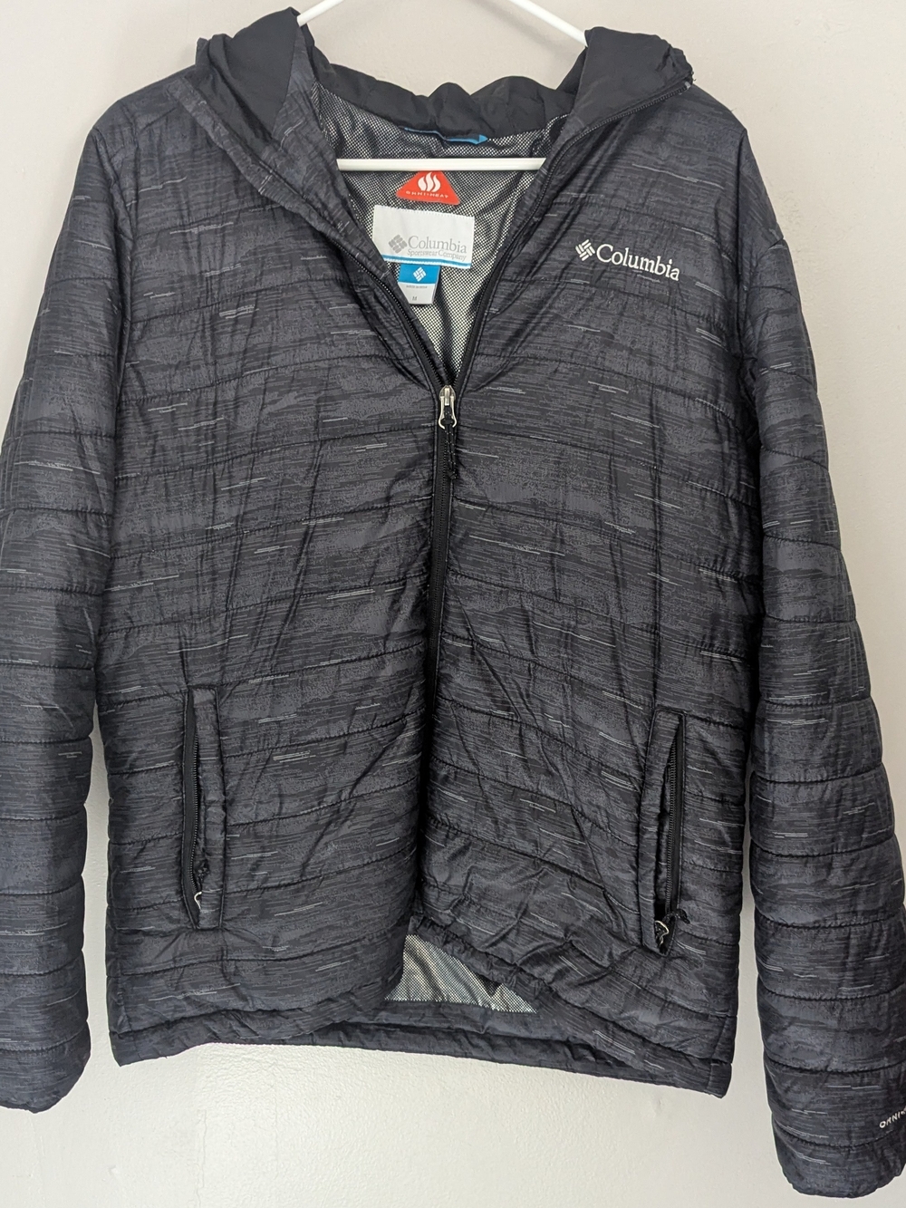 Columbia Omni - Heat Hooded Jacket Men's Black Puffer Size Medium